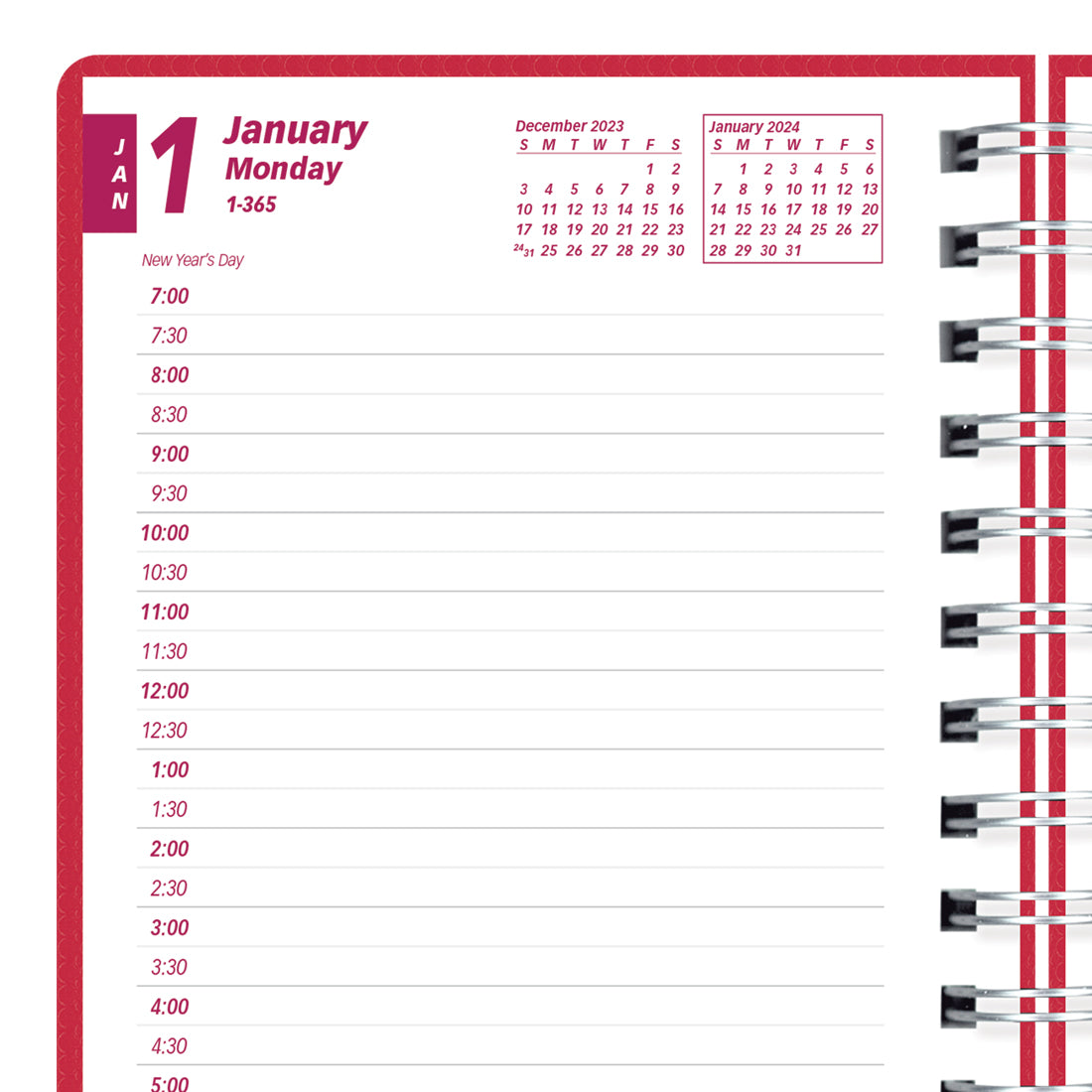 DuraFlex Daily Planner 2024#colour_raspberry