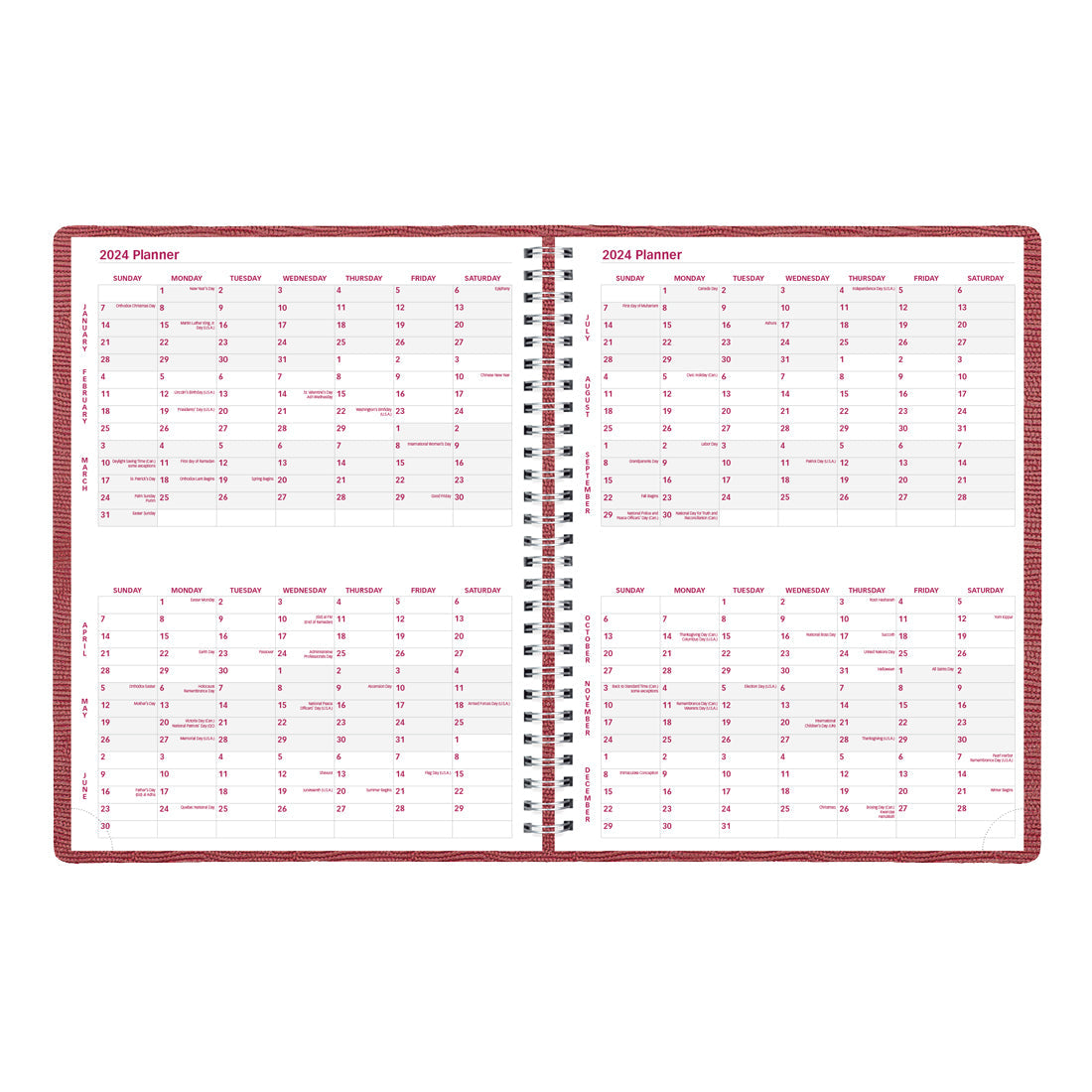 Essential Weekly Appointment Book 2024#colour_red