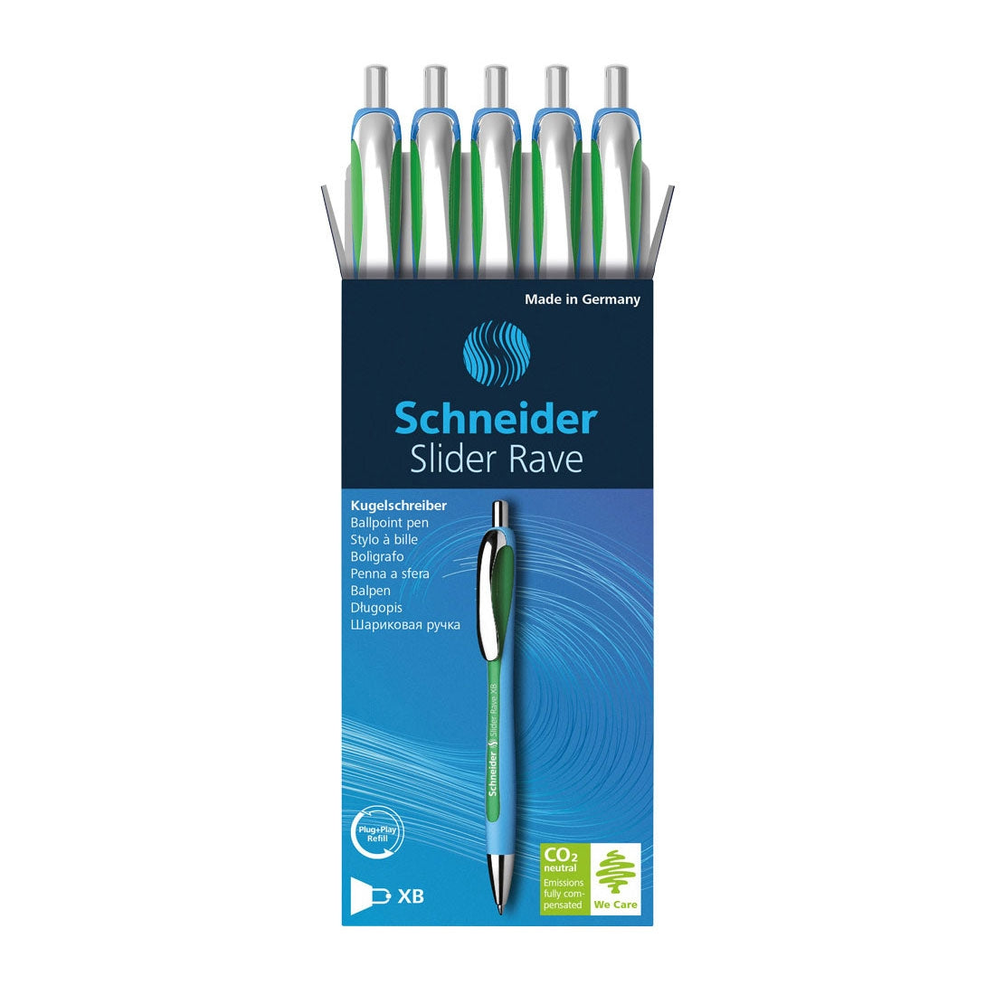 Rave Ballpoint Pen XB, Box of 5 units#ink-colour_green